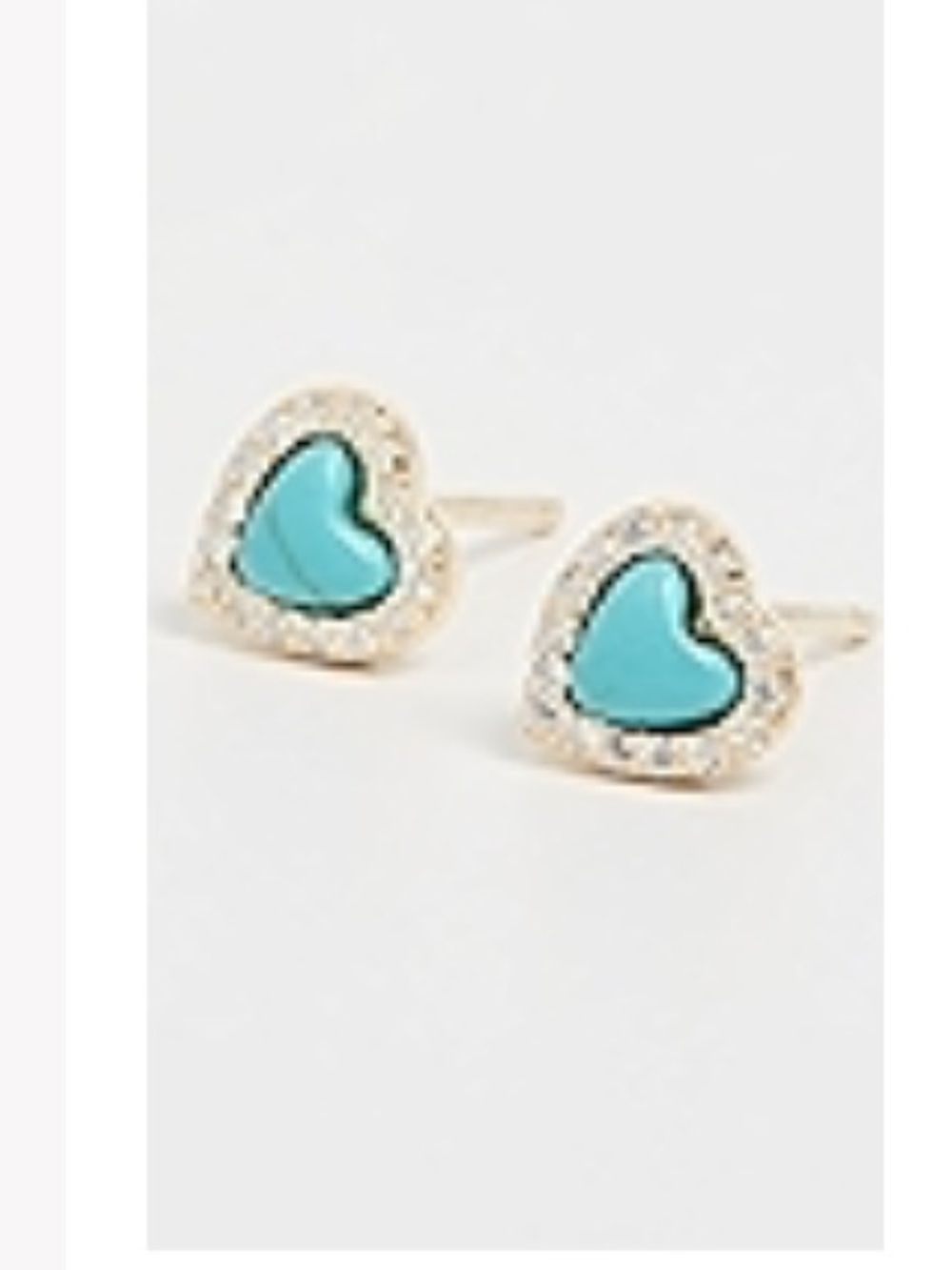 Adina Eden Turquoise Mini Heart Stud Earrings